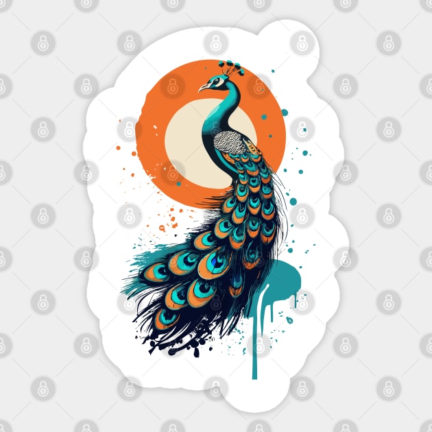 Peacock - Vintage aesthetic Sticker by PrintSoulDesigns